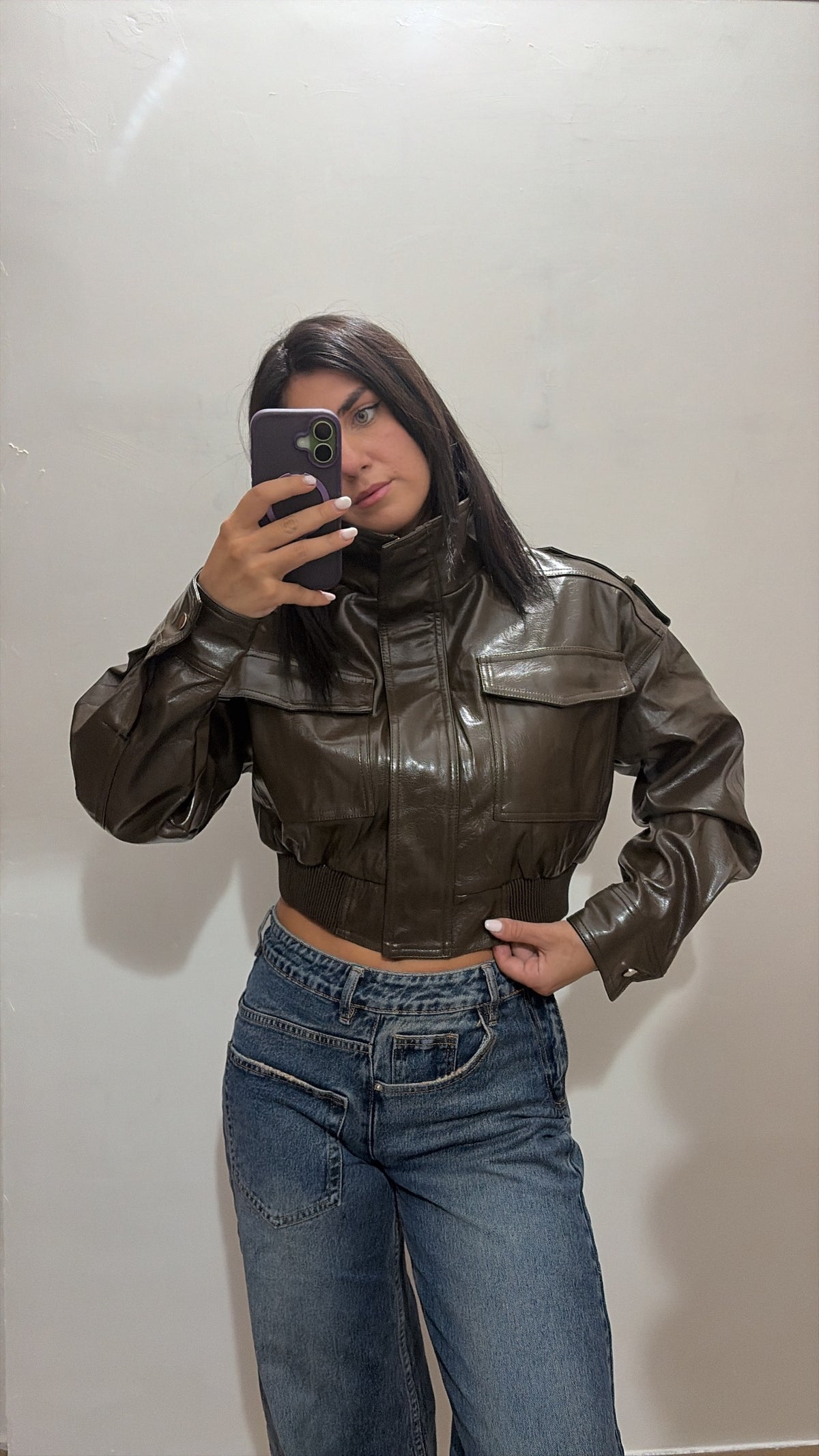GIACCA IN ECOPELLE CROP