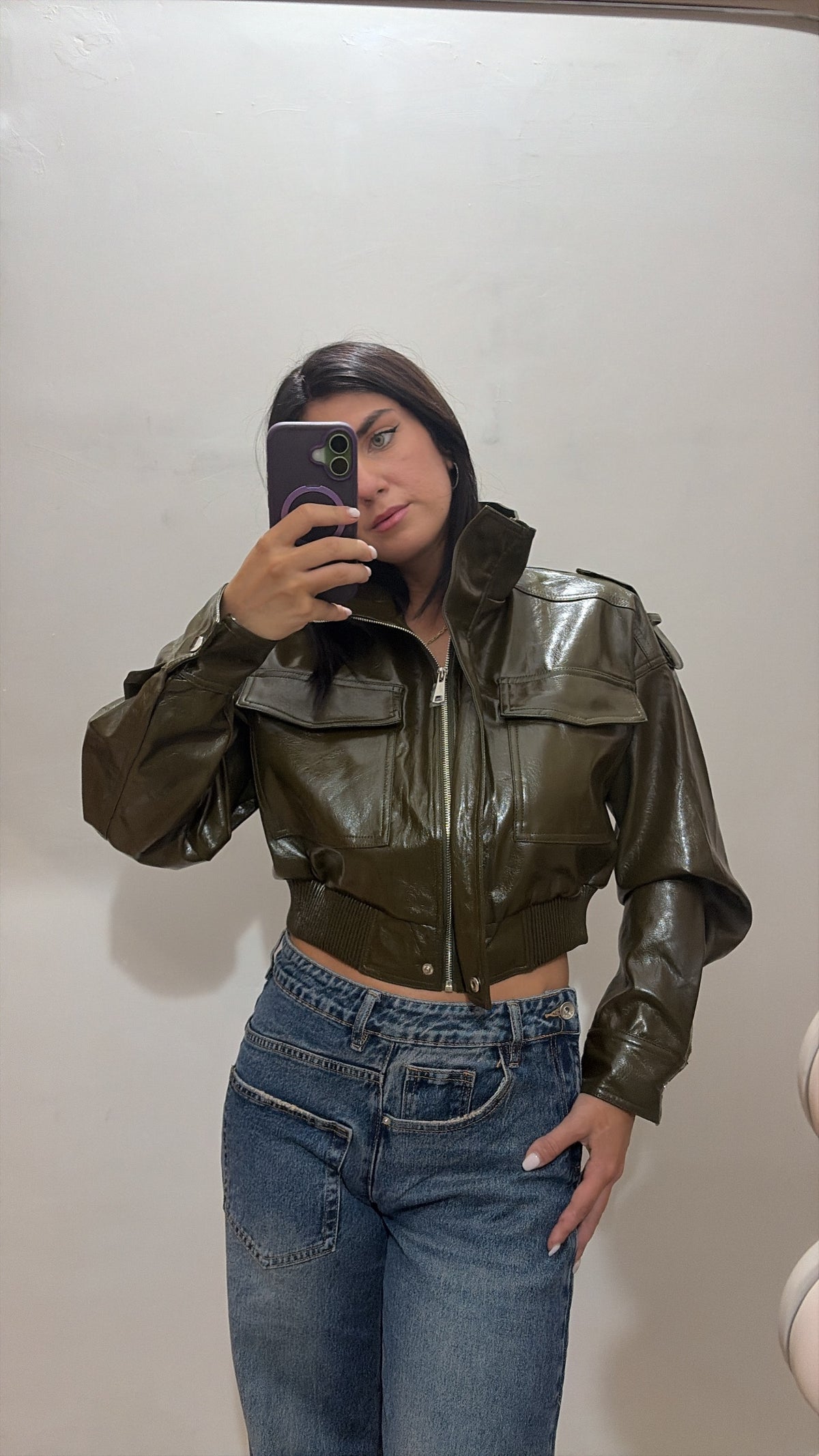 GIACCA IN ECOPELLE CROP